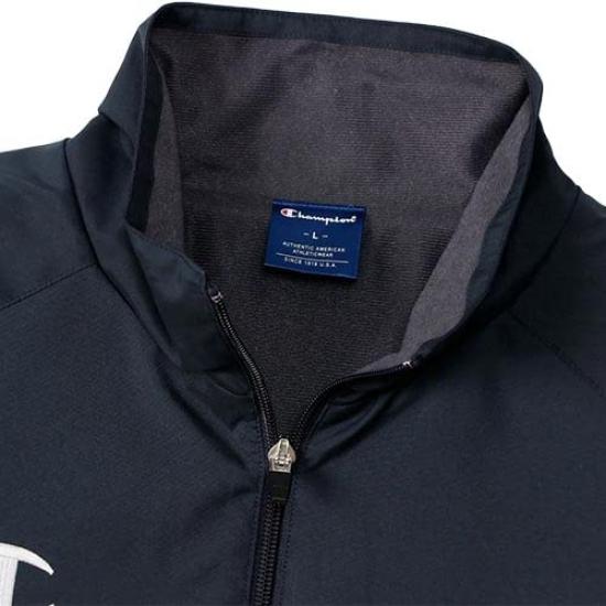 Champion Long Sleeve Windbreaker Size with Logo Men's Jacket, C3-USC15, Navy, L, Warm, Water-Repellent, Windproof, One-Point