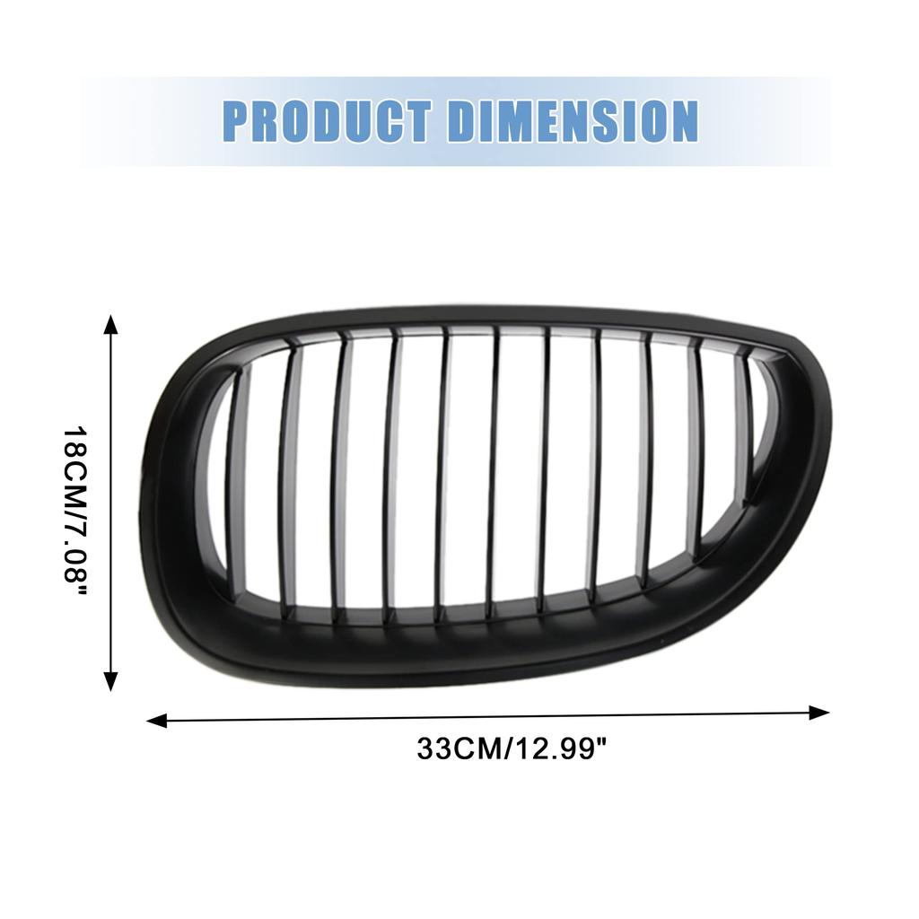 uxcell Matte Black Front Kidney Grille for BMW E60 E61 5 Serie M5 03-09