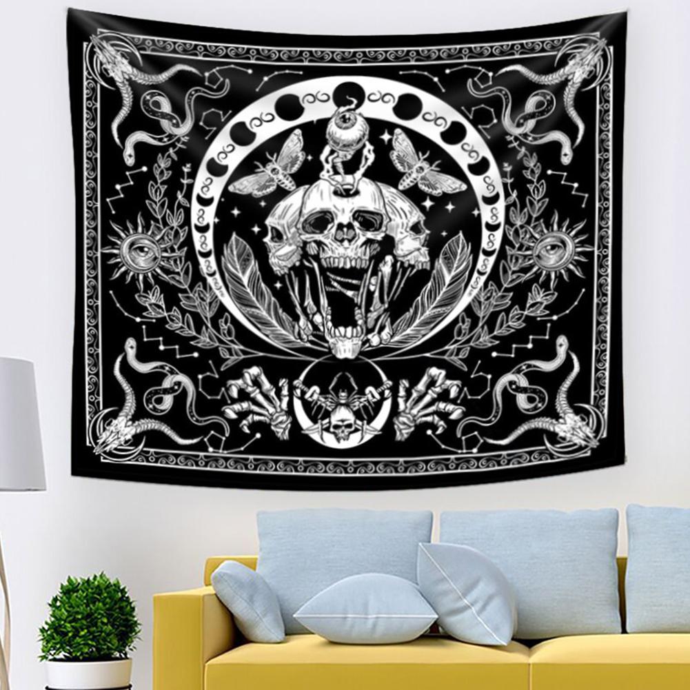 Skull Wall Hanging Tapestry Washable Rectangle Background Wall Cloth For Bedroom Living Room Dorm Decor