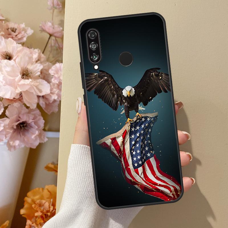 Американский флаг США Орел Для Huawei Nova 10 SE 9 3i 7i 8i 11i 12i Y73 Y90 Y70 Y72 Y61 Y91 P60 Pro P40 P30 Lite Чехол
