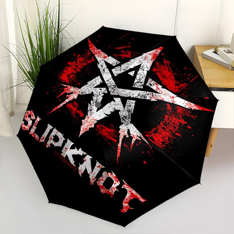 Slipknot, Heavy Metal Themed Automatic Opening and Closing Umbrella, Brightly Colored 8-rib Portable Umbrella, Suitable for Men and Women, A