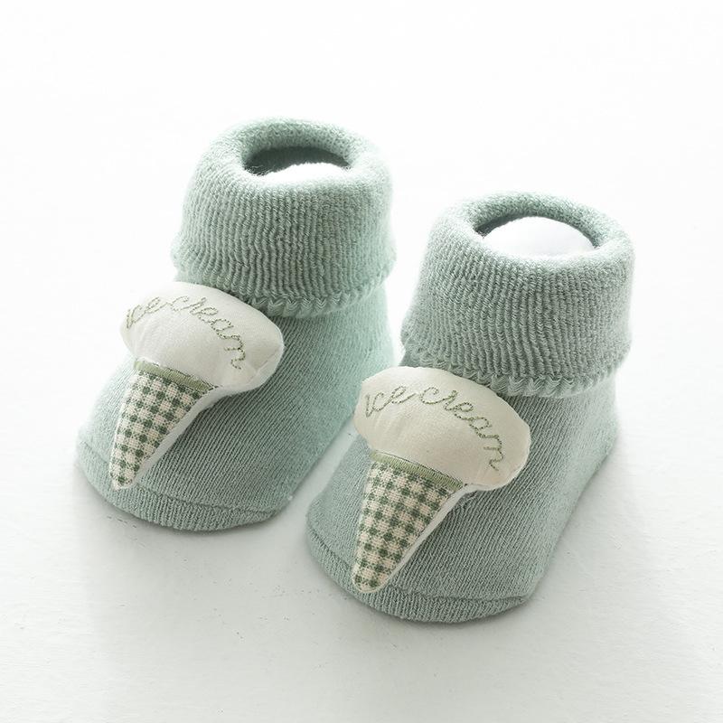 Детские носки, осенне-зимние нескользящие мягкие хлопковые напольные туфли для мальчиков и девочек для новорожденных с рисунками животных
