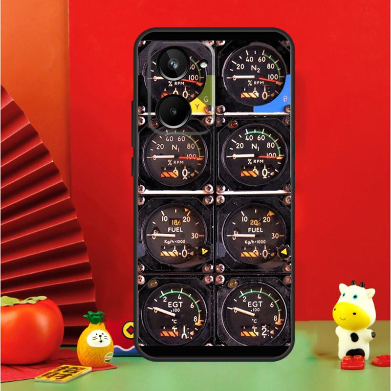 Приборная панель кабины самолета для Realme 12 10 9 11 Pro Plus GT5 GT Neo 6 C53 C51 C35 C33 C30 C25s C21Y C31 C67 C55 Чехол