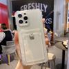 Shockproof Card Bag Transparent Phone Case For iPhone 14 12 11 13 15 16 17 Pro Max Air Candy Color Clear Soft Back Cover