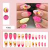 Sweet Pink Fresh Fruit Wearable Nails Cherry Lemon Manicure Fake Nails 3D Nail Patch
