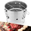 Outdoor round Grill 3-layer charcoal BBQ stainless steel folding grill for picnic camping 2-3 people barbecue grills