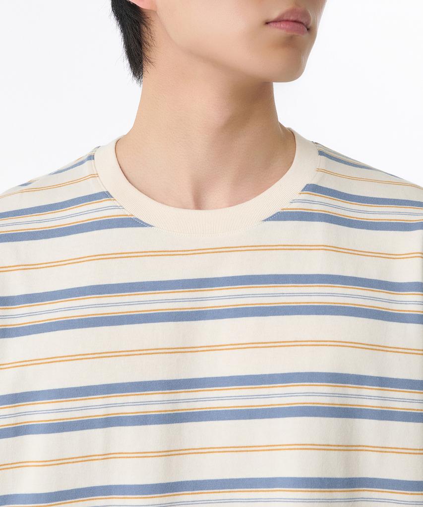 MUSINSA STANDARD Multi-Stripe Relaxed T-Shirt 3 [Ecru]