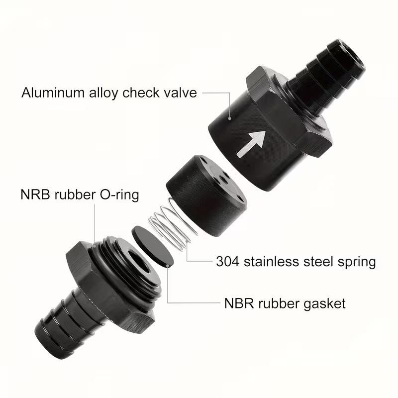 2PCS High Quality Aluminum Alloy 4 6 8 10 12 14mm Fuel Non Return Inline One Way Check Valve For Fuel Line Oil Petrol Diesel Gas