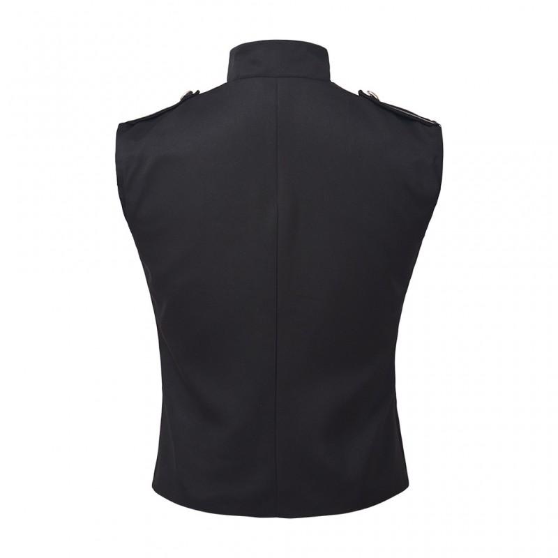 Halloween Medieval Gothic Steampunk Vest Cosplay Costume Mens Vintage Punk Outerwear Themed Parties