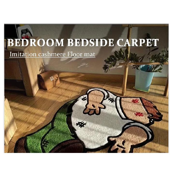 Cartoon Characters Pattern Rug Irregular Bedroom Carpet Soft Fluffy Plush Bedside Carpets Home Decoration Non-slip Floor Mat