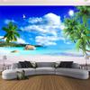 Обои Голубое Небо Пляж Морской Пейзаж 3d Пляжная Сцена Настенные Росписи Гостиная Спальня Фон для Дивана Домашний Декор