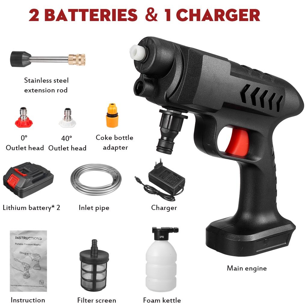 3000 Вт 100 бар, беспроводной мойщик высокого давления, пистолет для мойки автомобилей, 50000 мАч, генератор пены, водяной пистолет, распылитель для аккумулятора Makita 18 В