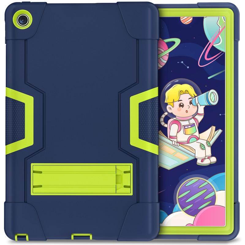 Shockproof Silicone Tablet Case With Stand Lenovo M10 Plus 10.6 Inch Kids Friendly Back Cover Black Blue Rose Gold Mint Green