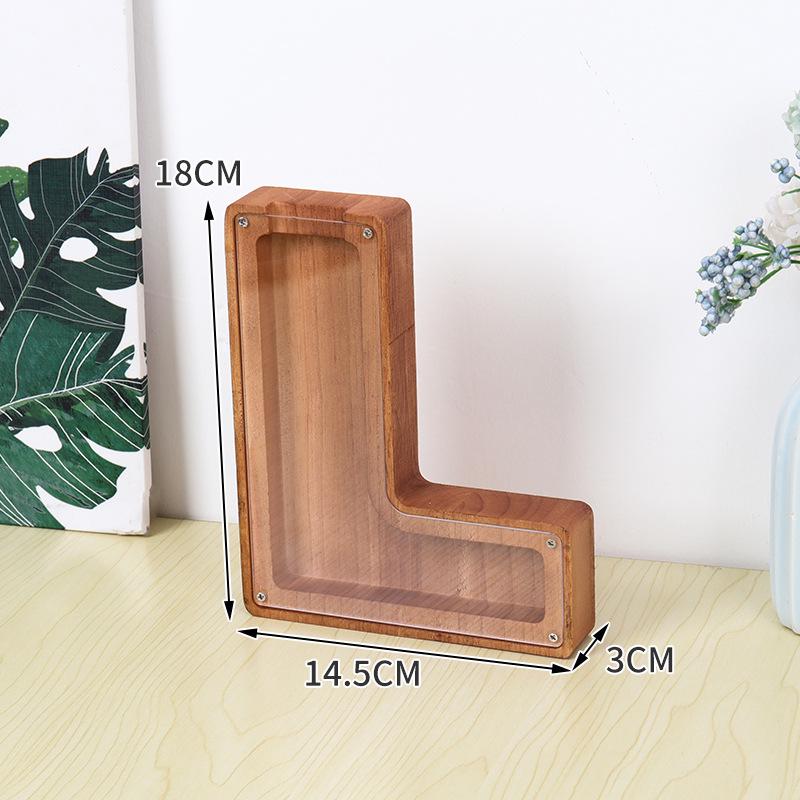 Деревянная и акриловая копилка для детей с алфавитом - прозрачный дизайн животных