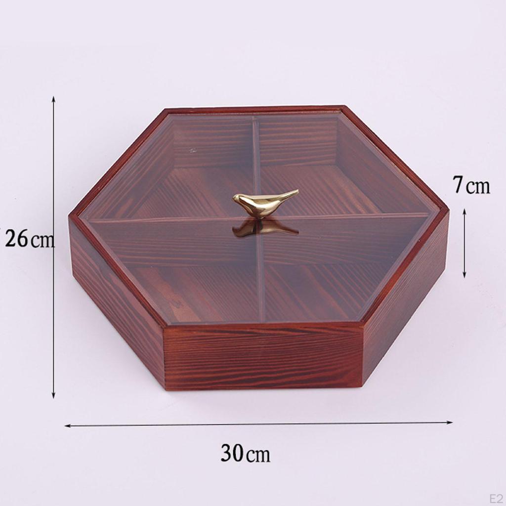 Divided Serving Tray Organizer Dustproof Snack Bowl for Spring Festival Year Dried