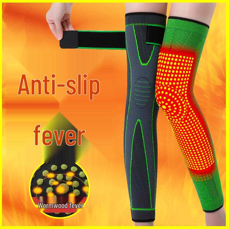 Повязка на колено с самонагревом Artemisia Argyi - Нескользящая, теплая, унисекс леггинсы для осенне-зимних видов спорта