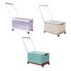 Storage Bin with Wheels and Handle Foldable Handcart with Lid Storage Box