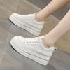 Туфли из натуральной кожи на толстой подошве белого цвета для женщин, весна и лето, новые универсальные стельки, увеличивающие рост, женская обувь, повседневные кроссовки, туфли-лодочки