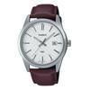 Standard Analog Leather Strap White Dial Quartz MTP-VD03L-5A Men's Watch