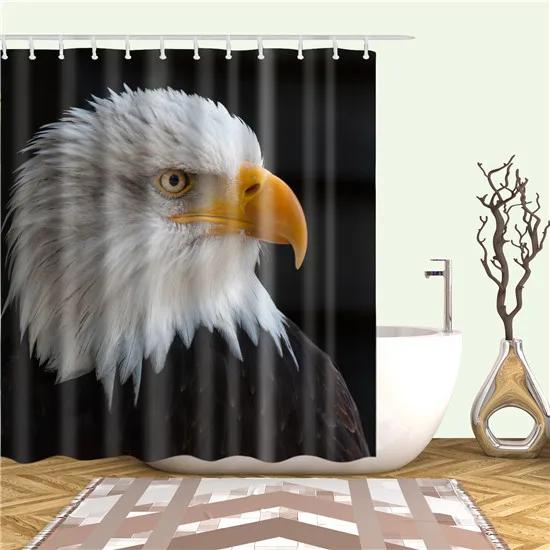 Cartoon Animals Deer Zebra Butterfly Pattern Bathroom Shower Curtains Fabric Waterproof Polyester Bath Curtains with 12 Hooks