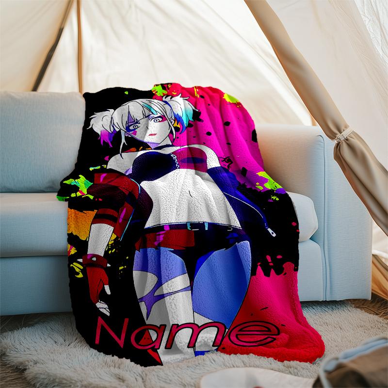 Personalized Custom Name Blanket - Harley Quinn and the Joker Print Design,Blanket for Sofa,Bed,Travel,Camping - Soft and Warm, Great Gift
