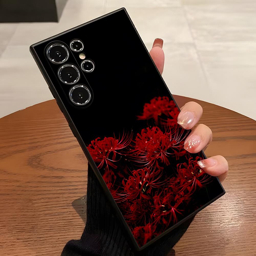 Красный Паучий Лилия Цветок Ада Чехол для Телефона Для S23 Samsung S24 S25 Ultra S22 S20 Fe S21 Plus A16 A54 A34 A53 Задняя Крышка