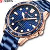 New Top Men's Watch Waterproof Quartz Watches Steel Belt Watch Men's Business Calendar Ripple Fashion Watch