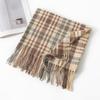 New Korean Style Sweet and Warm Faux Cashmere Scarf Checkered Student Couple Winter Thickened Warm Scarf