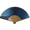 Hanakanzashi Folding Premium Paper Single Japanese Metallic Flowing Water Size 81 Men's Fan, Fan, Item, 21.5cm, Pattern, Blue, Design, (Blue)