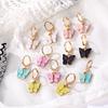 Серьги-бабочки, цветные акриловые женские серьги-бабочки, маленькие свежие милые красивые цветные серьги для девочек, ювелирные изделия