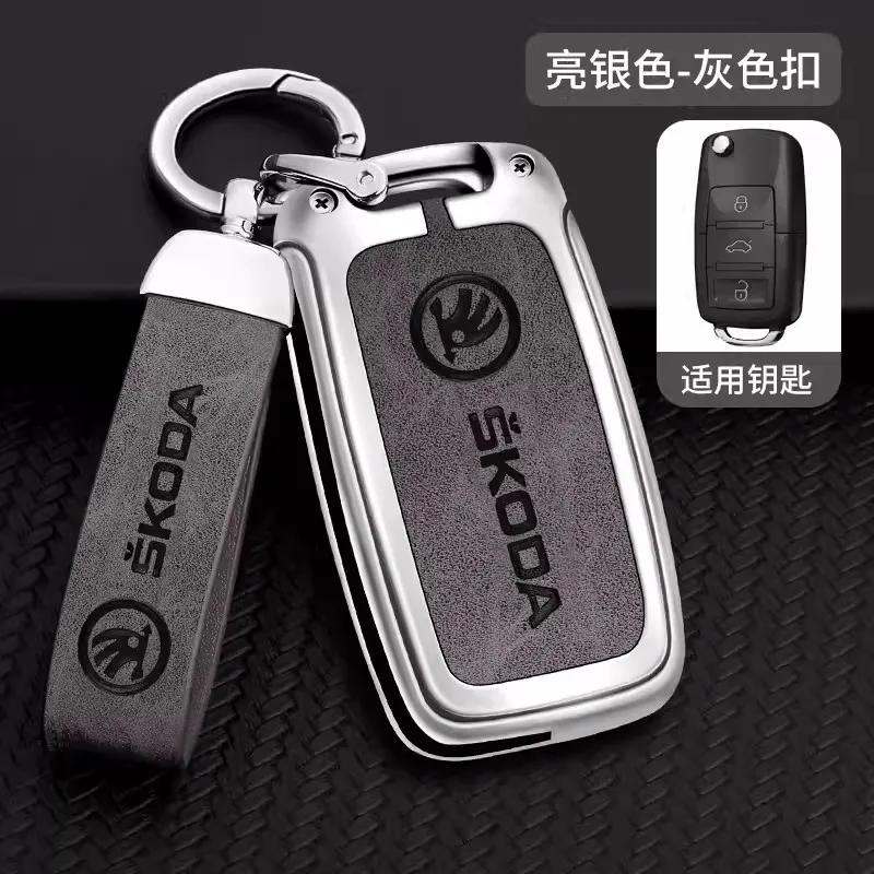 SBNI3 For Skoda Octavia A5 A7 Fabia Superb Kodiaq Karoq Keychain Accessories Car Flip Remote Key Fob Case Cover Protector Holder Shell