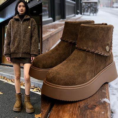 Женские зимние легкие теплые дутые сноубутсы на толстой подошве, нескользящие износостойкие повседневные кроссовки, хлопковые ботинки Мартин