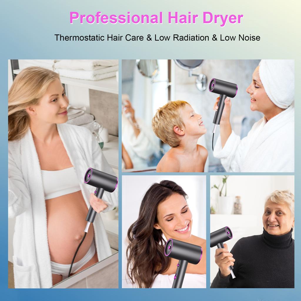 Легкий фен Pretfy, дорожные фены для женщин мощностью 1800 Вт, профессиональный ионный фен