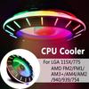 Новый RGB кулер для ЦП RGB охлаждающий вентилятор Универсальный тихий кулер Вентилятор радиатора для LGA 115X/775 AMD FM2/FM1/AM3+/AM4/AM2/940/939/754