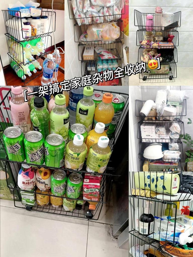 Вращающаяся напольная стойка для хранения на кухне и в спальне для фруктов, овощей и закусок