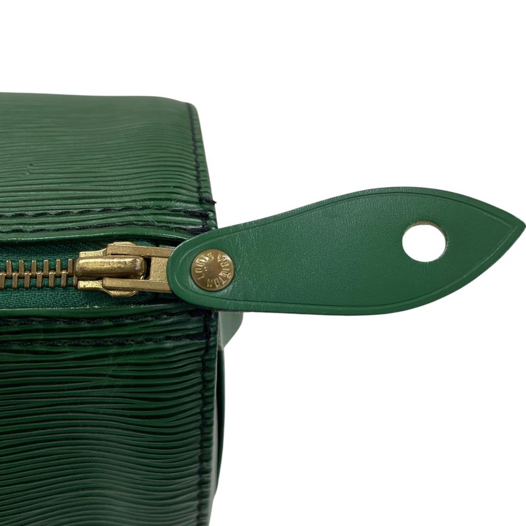 Подержанная сумка Boston Louis Vuitton Epi Speedy 25 M43014 из кожи Epi зеленого цвета, оригинал 1214