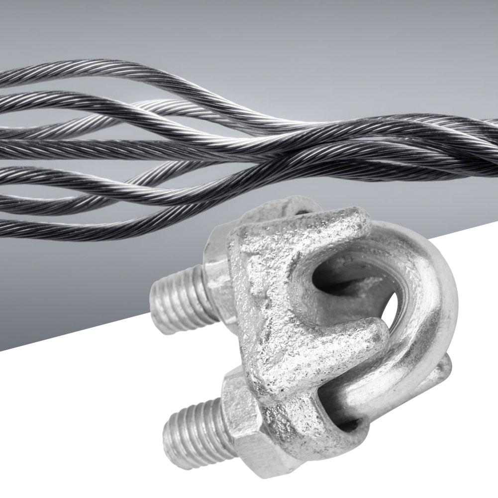 5 pcs Stainless Steel Clamp Wire Rope Clip Cable Clamp Fastener Silver Tone(M10)