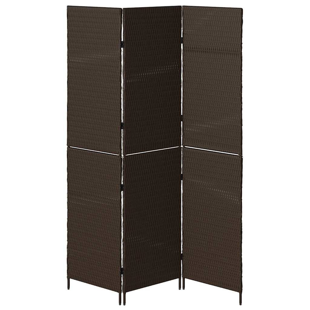 Room Divider Brown 146 x 180 cm Poly Rattan