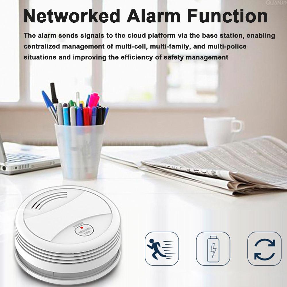 Tuya Wifi Independent Photoelectric Sensor Smoke Detector Fire Protecting Sound Light Fire Alarm with Cellphone APP