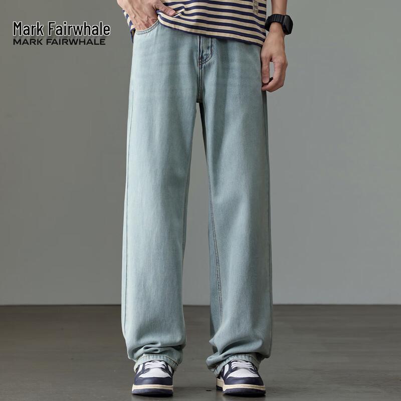 Мужские винтажные джинсы прямого кроя Mark Fairwhale из тенселя светло-голубого цвета