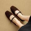 Fashion 2025 NEW Spring Women Flats Genuine Leather Shoes for Women Casual Round Toe Mary Janes Buckle Women Loafers Ladies Shoes