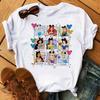 Kawaii Clothes Disney Princess Women T Shirt Tops Harajuku Cartoon Graphic Ladies Tees Cute T-shirt Female T Shirts