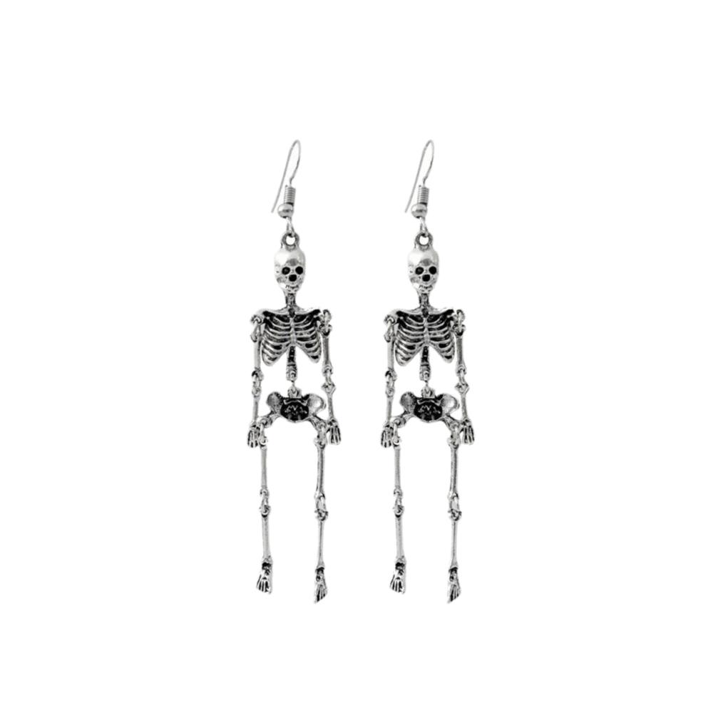 Zinc Zinc Alloy Skeleton Earrings Hip Hop Imitation Human Bone Earrings Creative Halloween Earrings Party