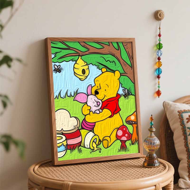 Disney Oil Painting Kit Painting WinnieThePooh Piglet Home Bedroom Wall Decor Gift