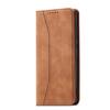 Samsung Galaxy S23+ Magnetic Wallet Case with Stand - Brown Leather Flip Cover by Hurtel