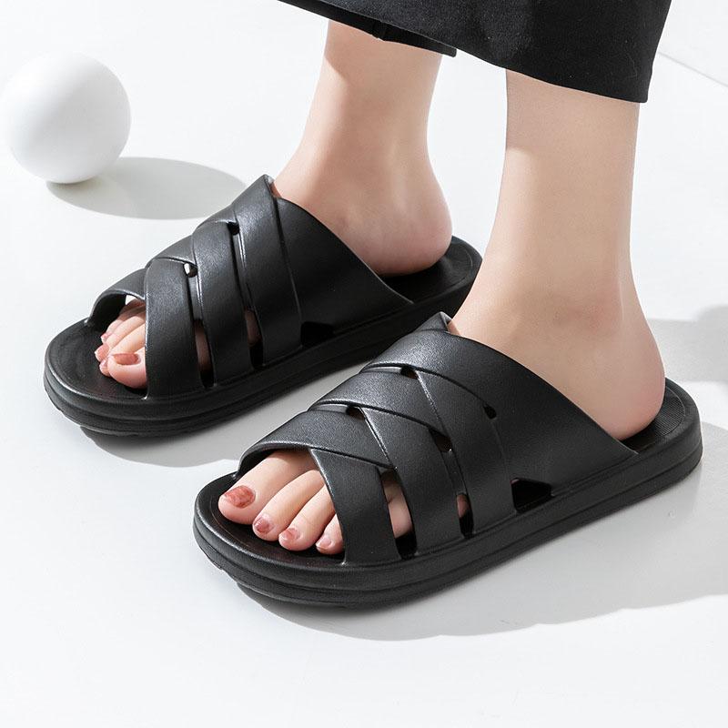 Тапочки унисекс, женские мягкие домашние тапочки из ЭВА, уличные шлепанцы на плоской подошве, повседневные пляжные сандалии, полые нескользящие тапочки для ванной