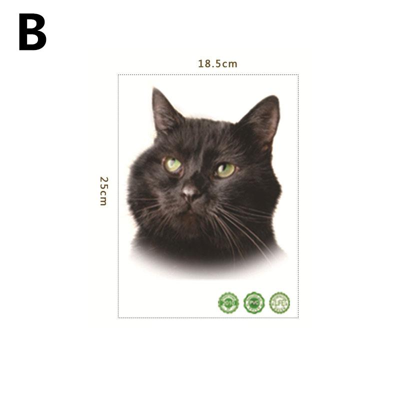 1 шт., настенные, окна, 3D наклейки для туалета с кошками, ПВХ, милые животные, художественная наклейка, домашний декор