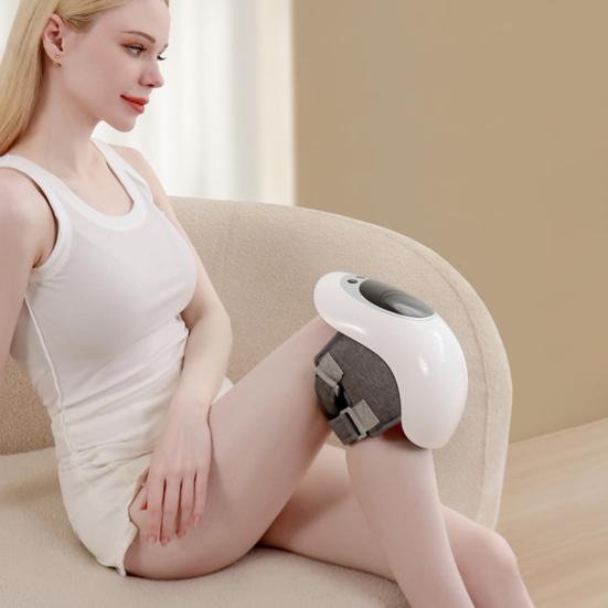 Беспроводной массажер для коленей со светодиодным дисплеем, 3 режима вибрации, регулировка температуры, эргономичный