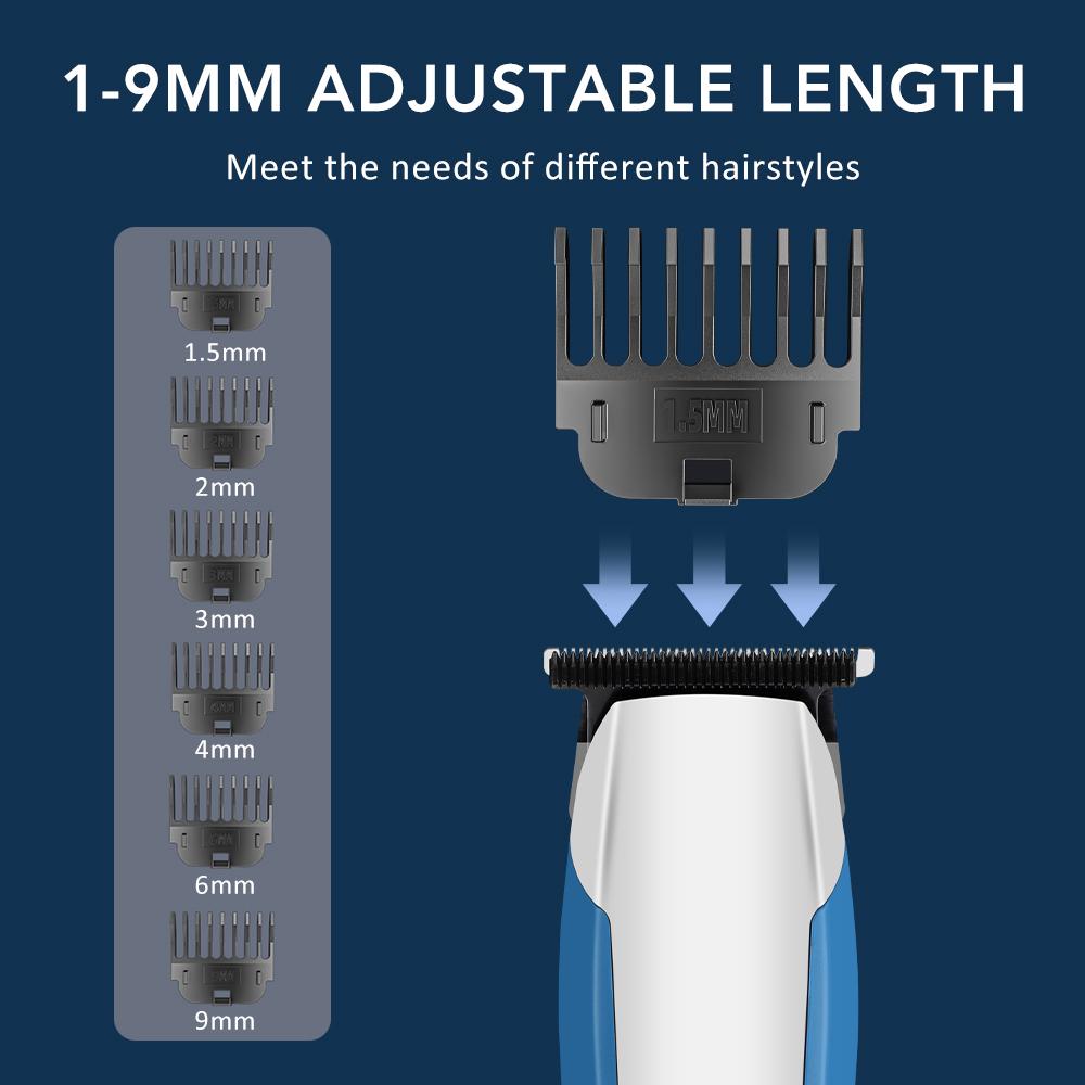 Cordless Hair Clipper Beard Trimmer for Men Professional Waterproof Hair Clipper Electric Razor Mens Grooming Kit for Mustache