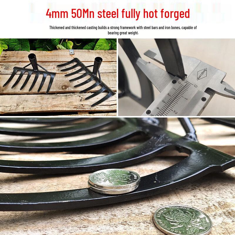 8-Tooth Garden Rake with 1.4m Wooden Handle